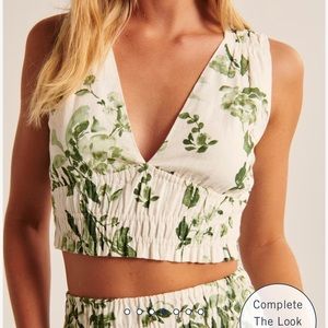 Abercrombie & Fitch Linen Blend Wide Strap Top